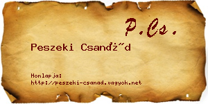 Peszeki Csanád névjegykártya